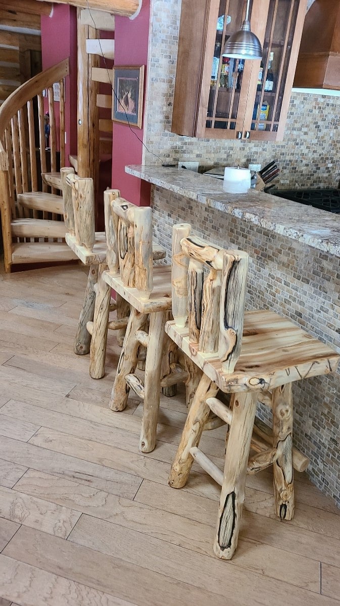 3 SWINGING ASPEN BARSTOOLS