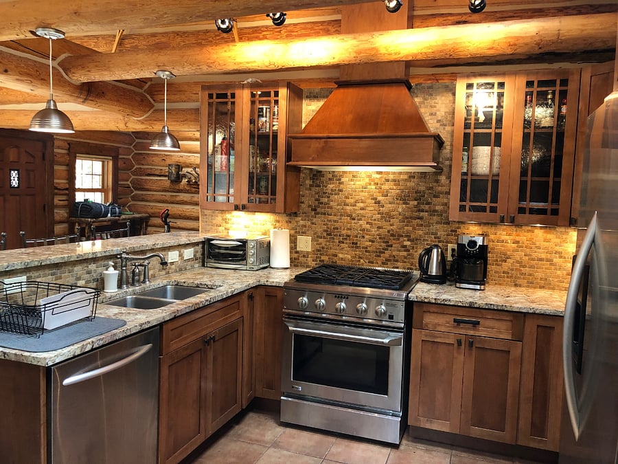 LUXURY KITCHEN HAS ALL YOU NEED. LOTS OF SPICES, COOKWARE FOR YOU.