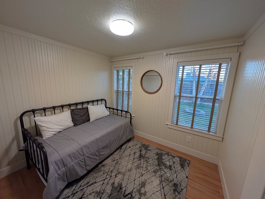 Second room with twin bed with popup trundle, spacious closet