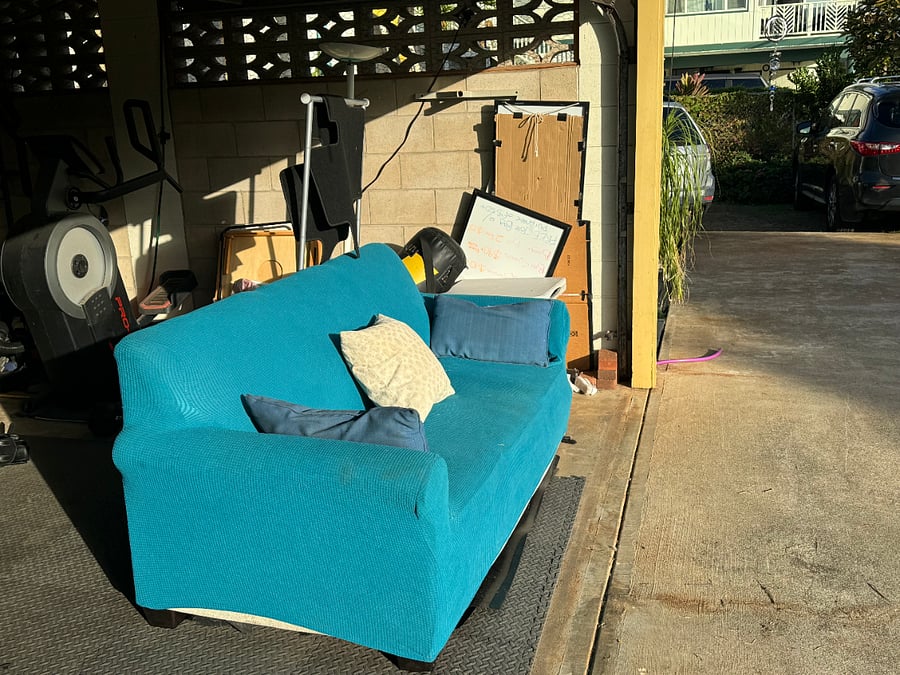 Outdoor sofa perfect for watching sunsets over the mountaints