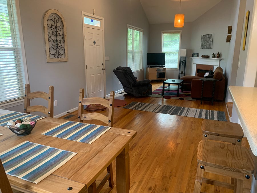 open dining room & living room