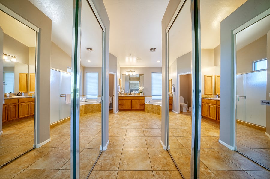 Closets into Master bathroom