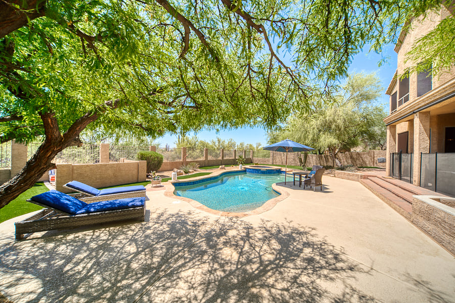 Backyard with pool