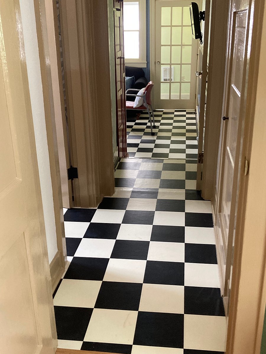 Looking from bedroom door into living area