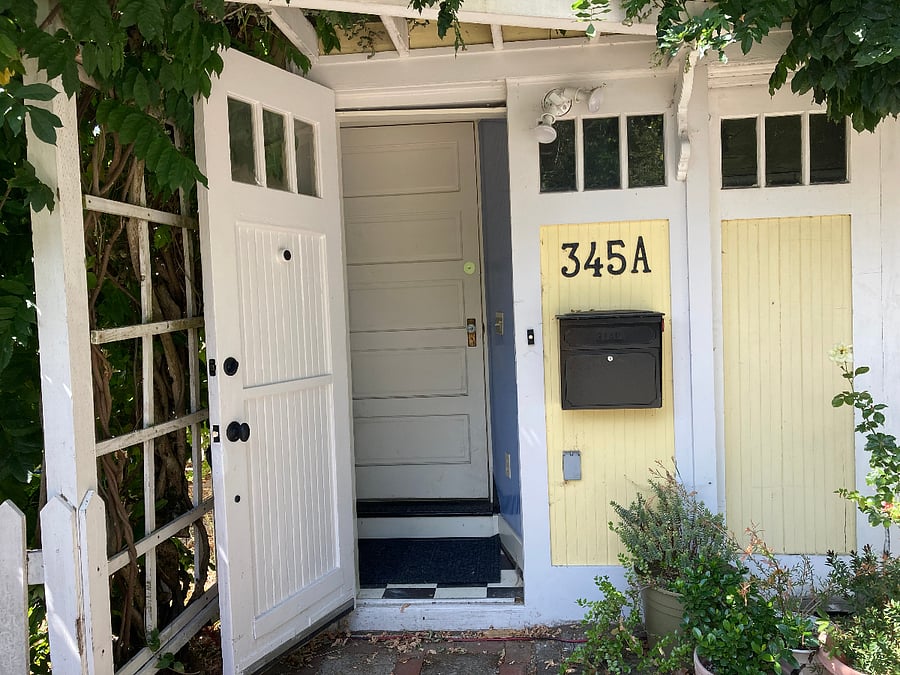 Double door entrance into unit