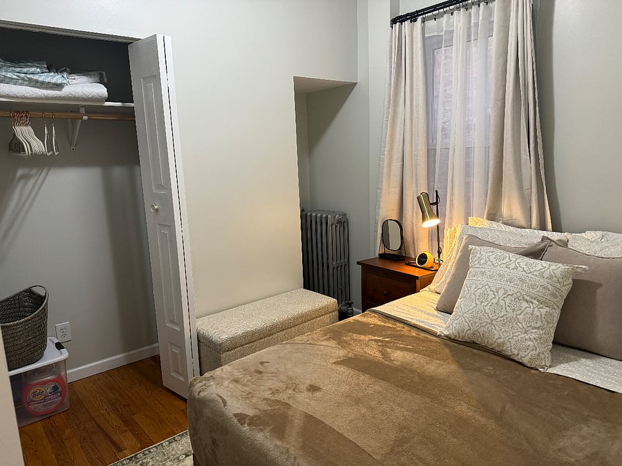 Middle Room
w/ Full Bed, medium firm memory foam mattress w/ zippered and fitted mattress protectors, beddings and extra