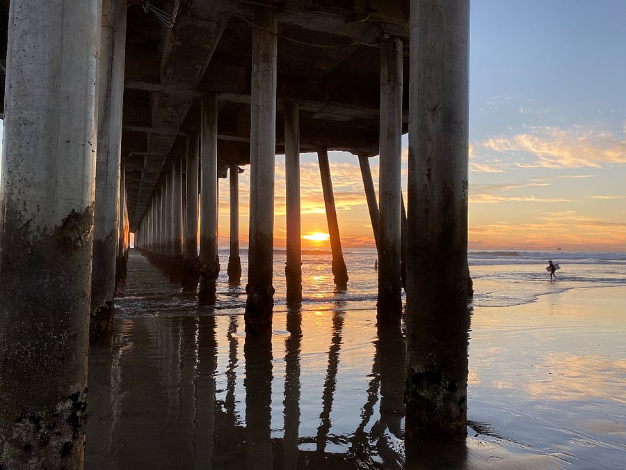 World famous Huntington Beach pier and sunsets.