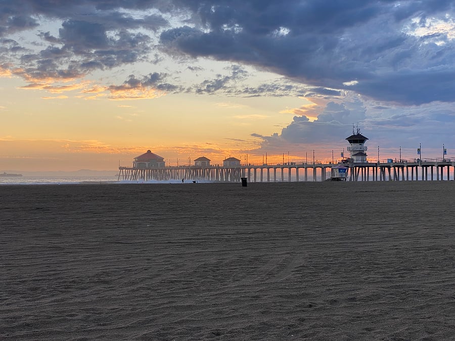 Many miles of beach from Newport South to Sunset and Long Beach north.