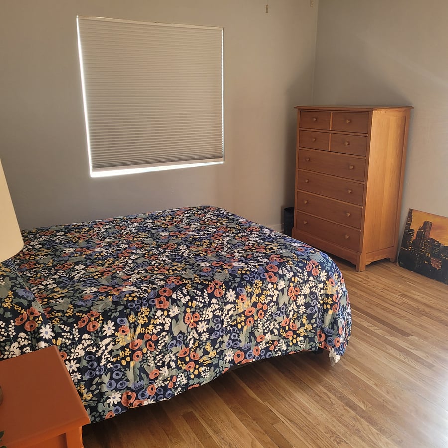 Bedroom 2 has a queen bed