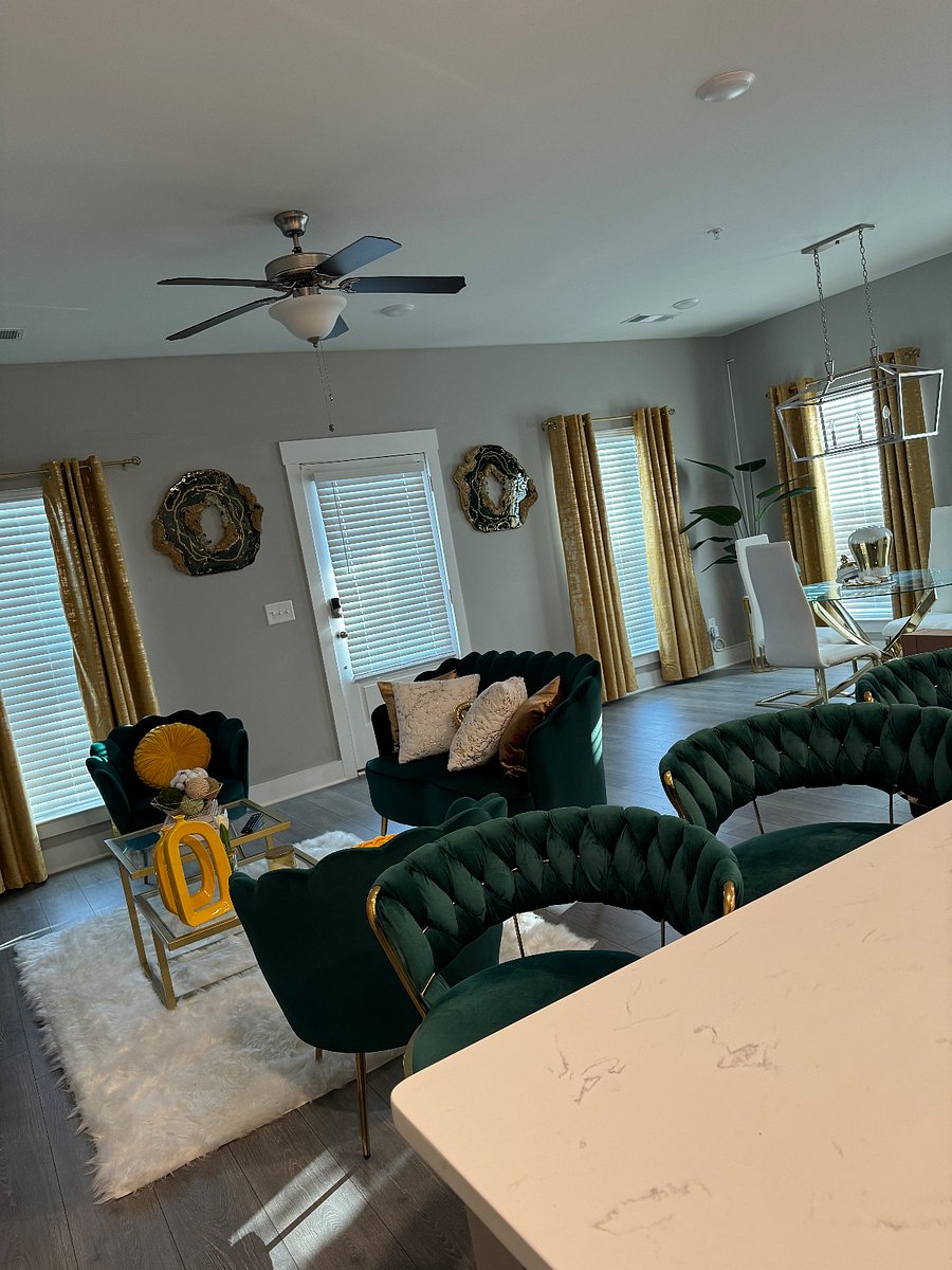 downstairs living room and dining area