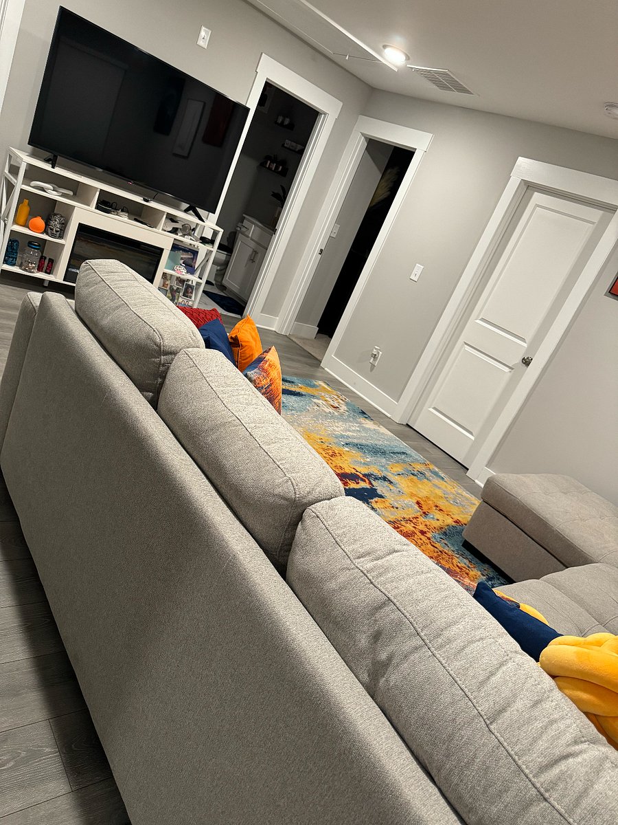 loft area with smart tv, electric fireplace available 
