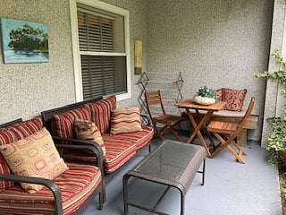 Private porch with dinning