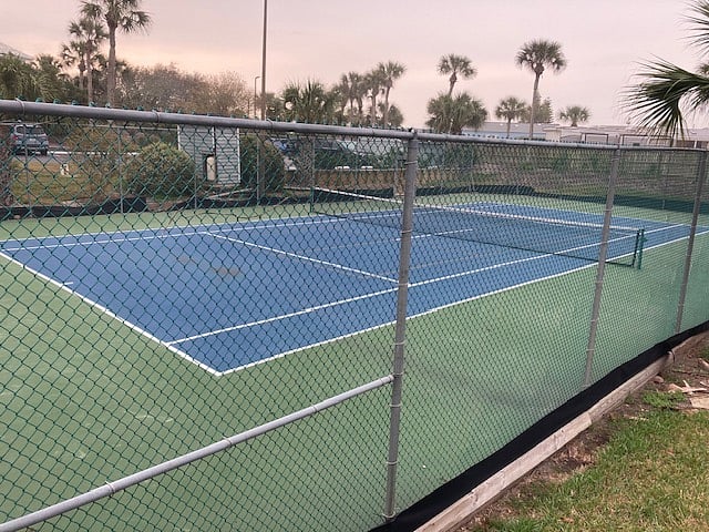 Newly refinished tennis court