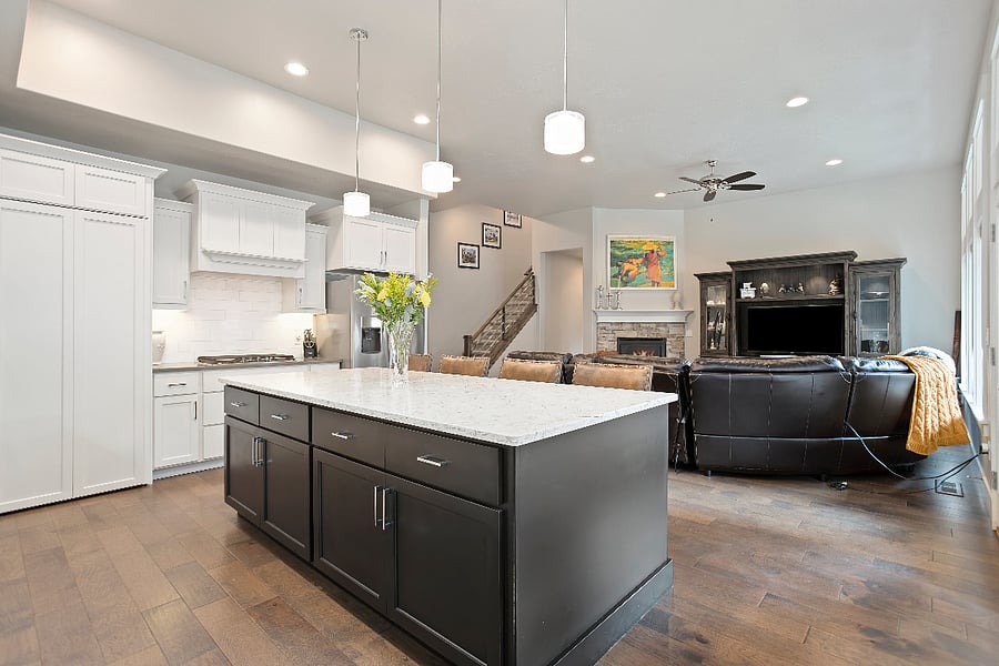 Kitchen Island - View to the Living Area