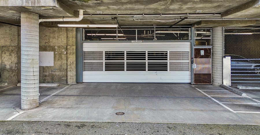 secure parking area on lower level with assigned parking