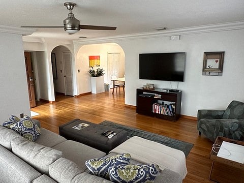 Living room facing dining room