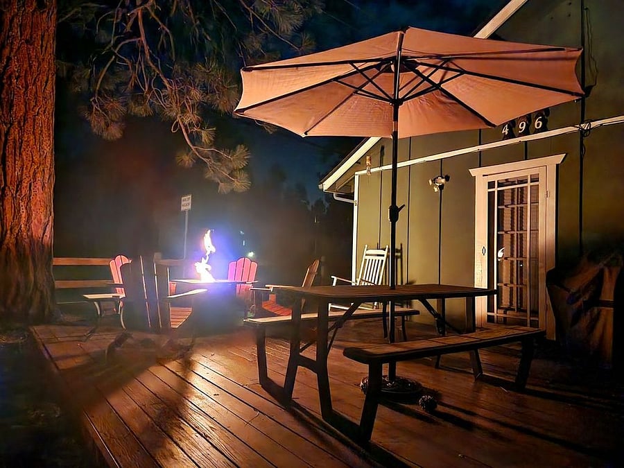 Gather with your favorite people around the firepit and picnic table for an evening under the stars. This outdoor space is perfect for cooking, dining, socializing, and creating lasting memories. 