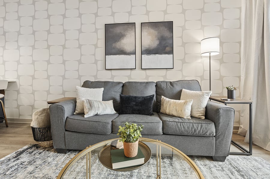 A comfortable pull out sofa sleeper for when you have guests!