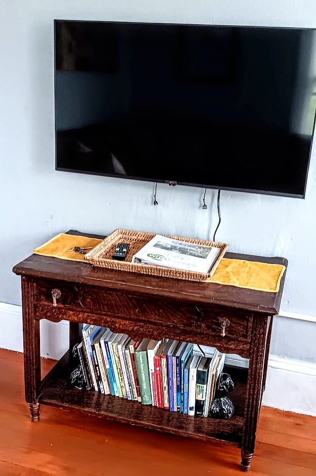 43-inch smart TV in living room.