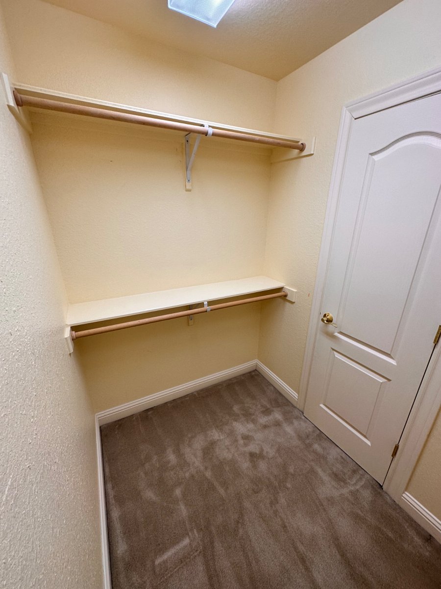 Walk-in closet in both bedrooms. Sleeping bedroom and secondary bedroom converted to living room.