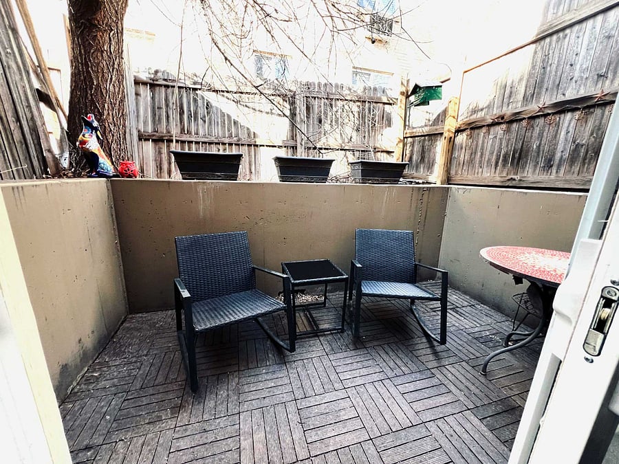 Private back patio off of the bedroom.