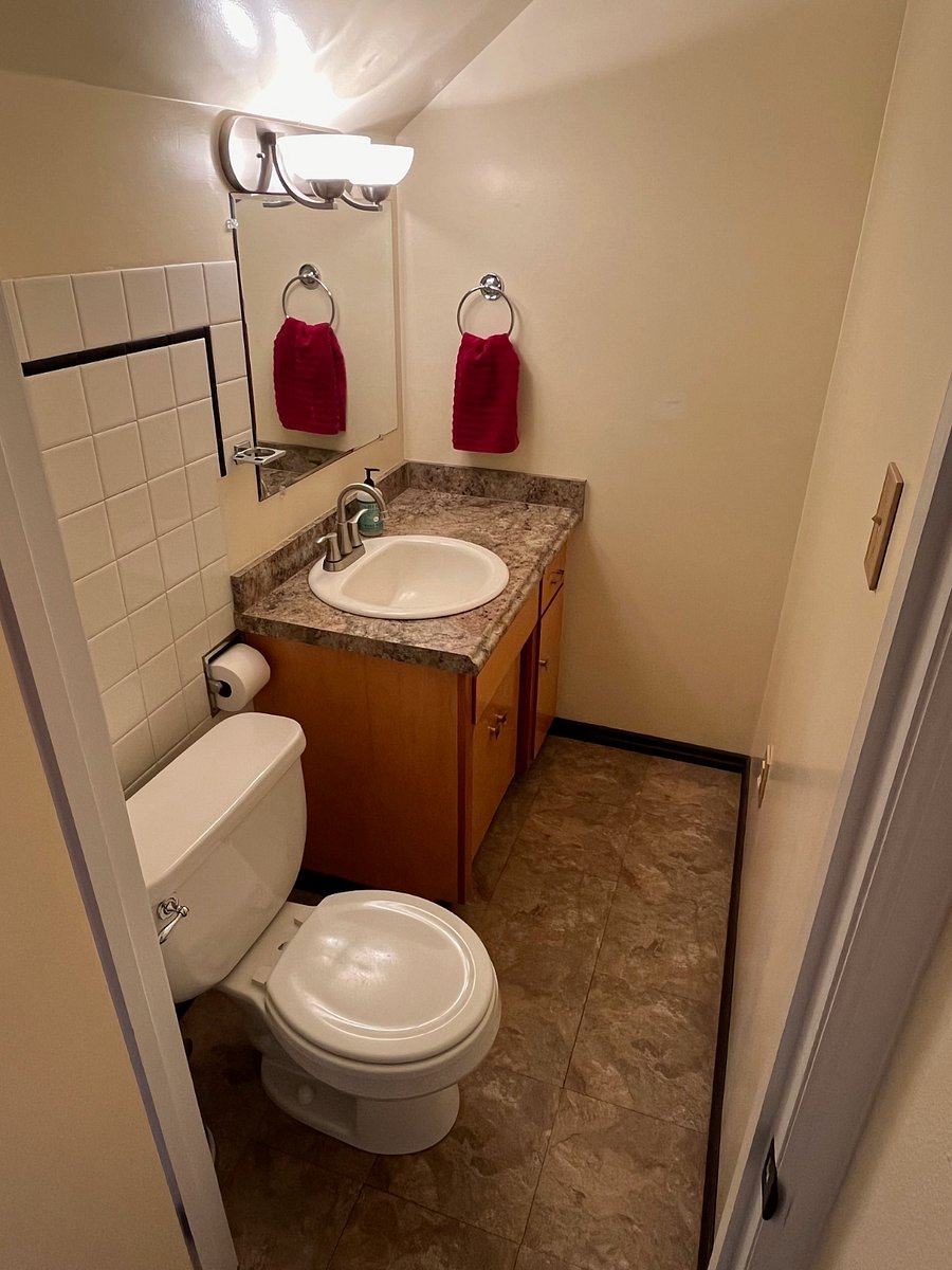 Shared upstairs half bath