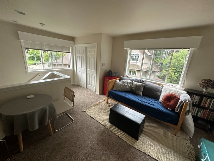 There are 2 large bedroom closets along with this upstairs closet for your use