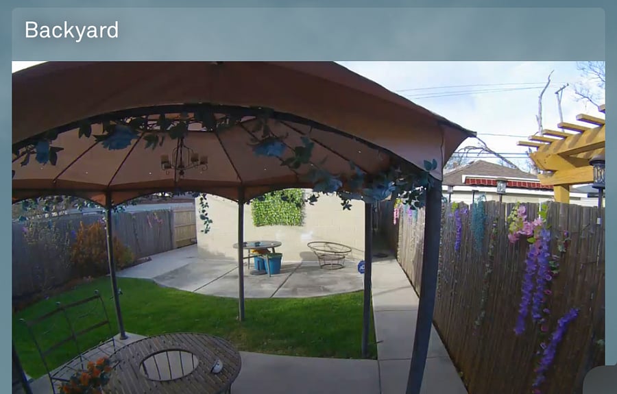 Backyard: The backyard has 2 patios.