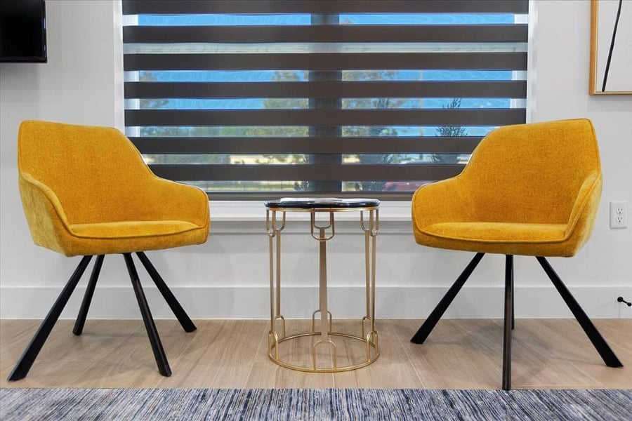 Front door seating to take your shoes off and rest.