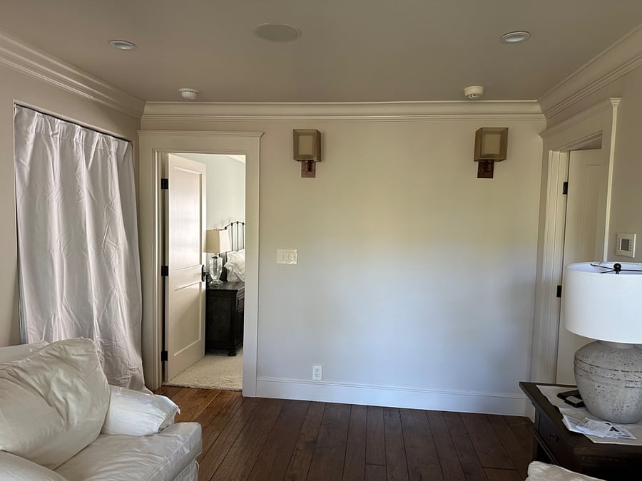 Double layer light and sound barrier curtains to provide a privacy barrier between your space and the main part of the house.