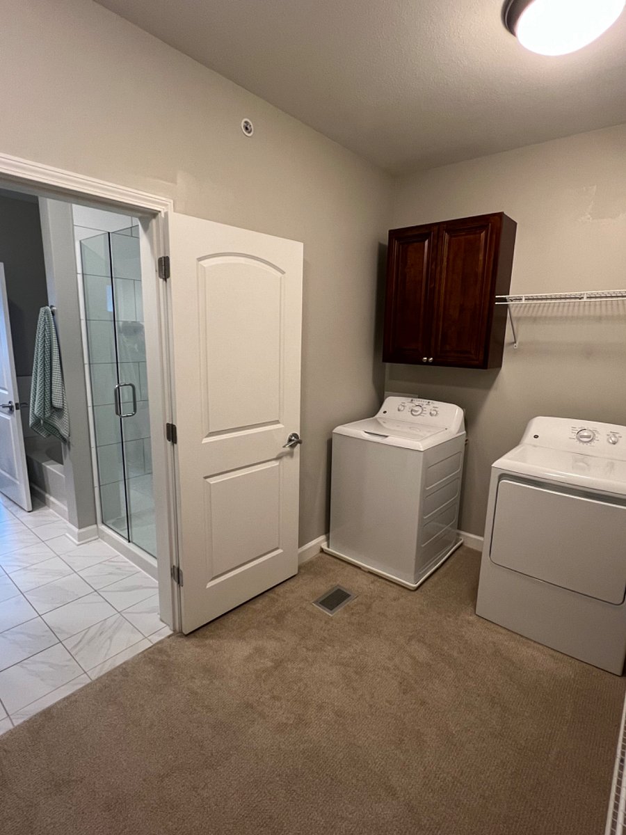 Laundry located in bedroom closet