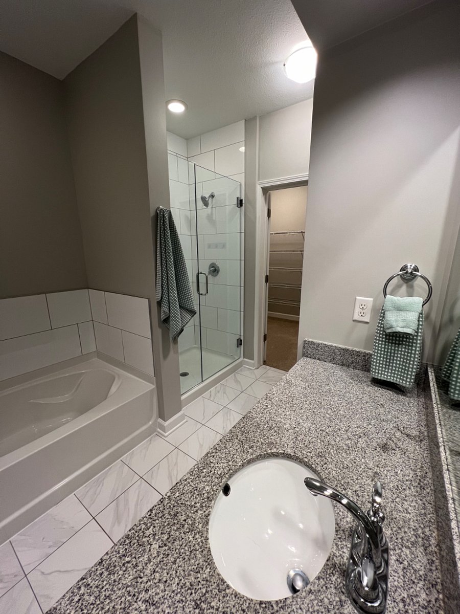 Bathroom with shower and soaking tub