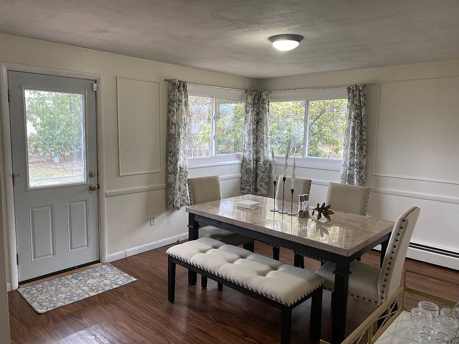 Dining room that leads to a beautiful large backyard for you to use