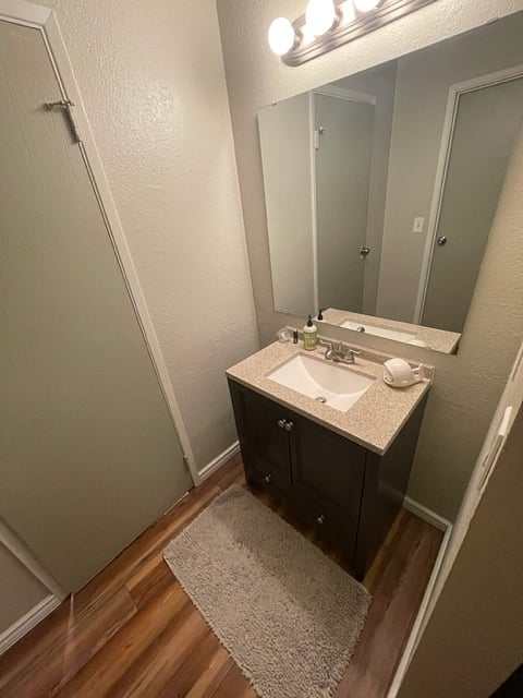 Master bathroom, walk-in closet behind the door