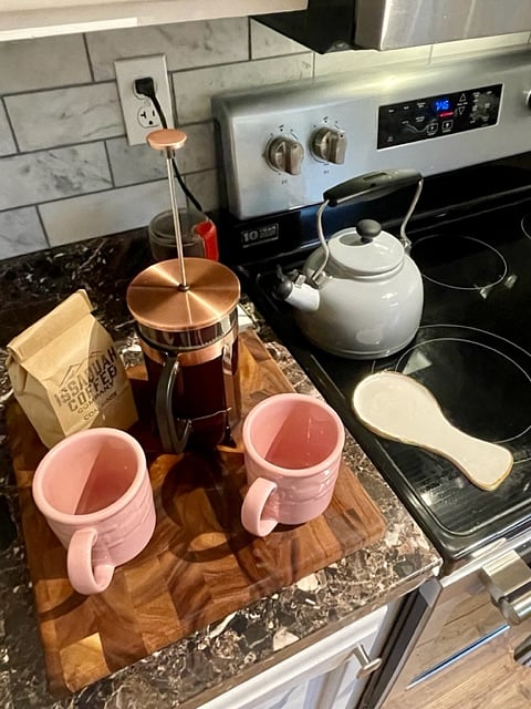 Looking forward to leaving local treats for you to enjoy such as Issaquah Coffee Company beans!