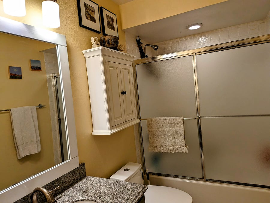 View of the hall bath