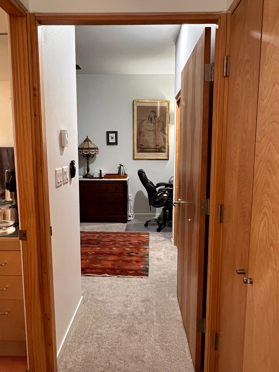 Entrance to private bathroom and bedroom