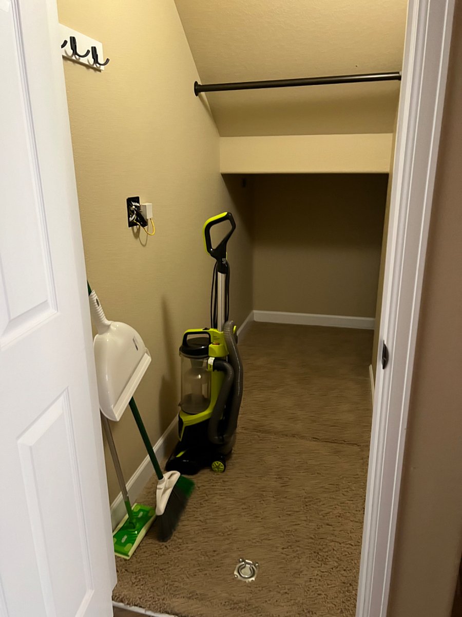 Under stairs storage.