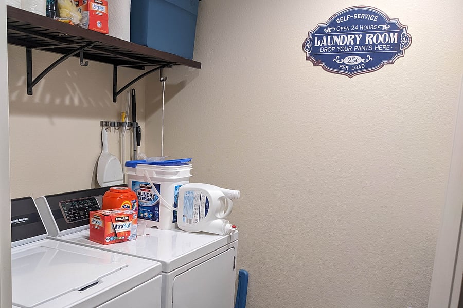 Upstairs laundry room conveniently located right outside of the room.