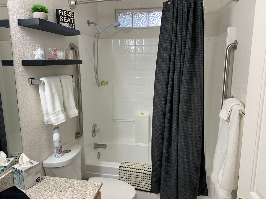 You can shower or soak