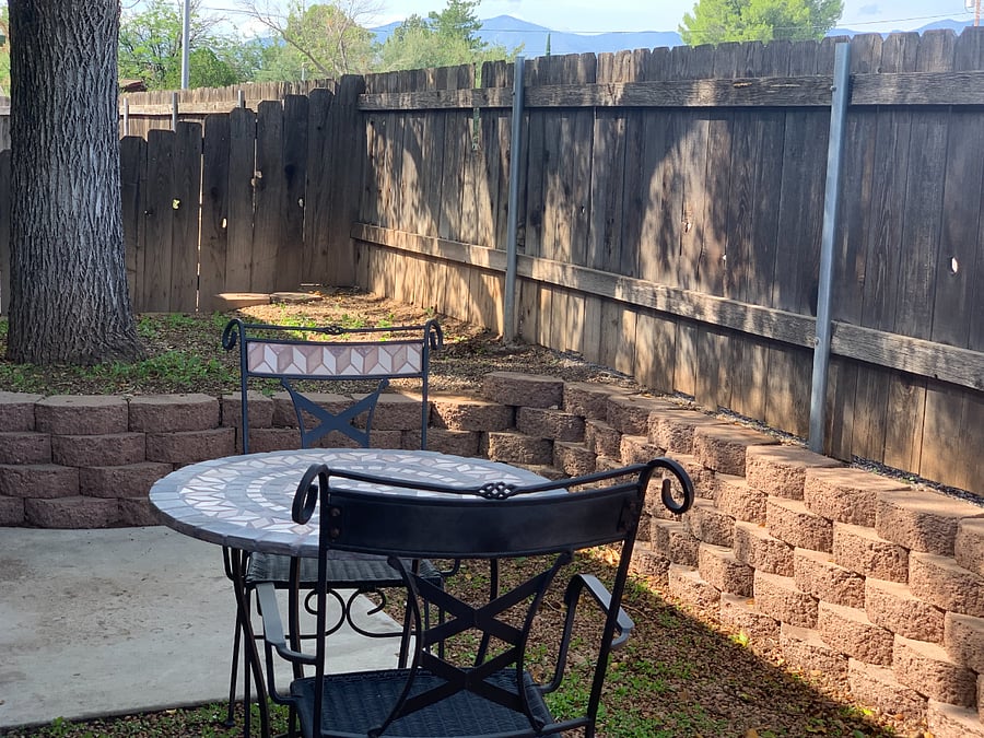 Private back patio