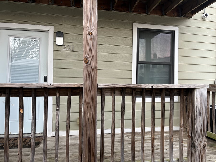 Back door to unit also with keypad entry and dedicated deck.