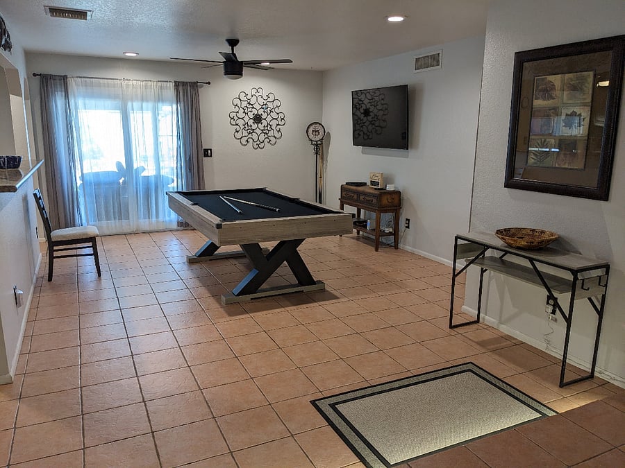 Play pool and watch your favorite TV shows.