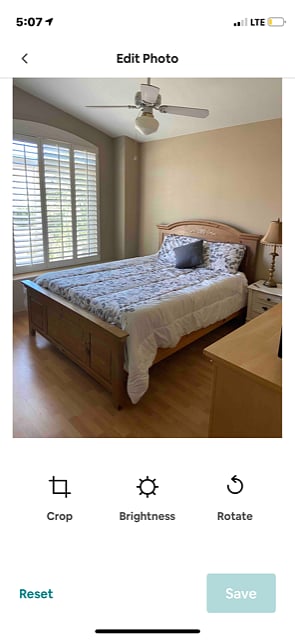 Guest bedroom + Queen Bed + Closet + Smart TV.