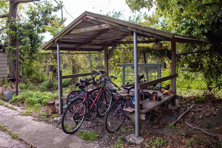 Lots of bikes, with locks