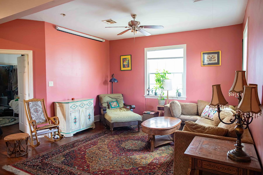 Mastered room with en suite bathroom is the door to the left. its