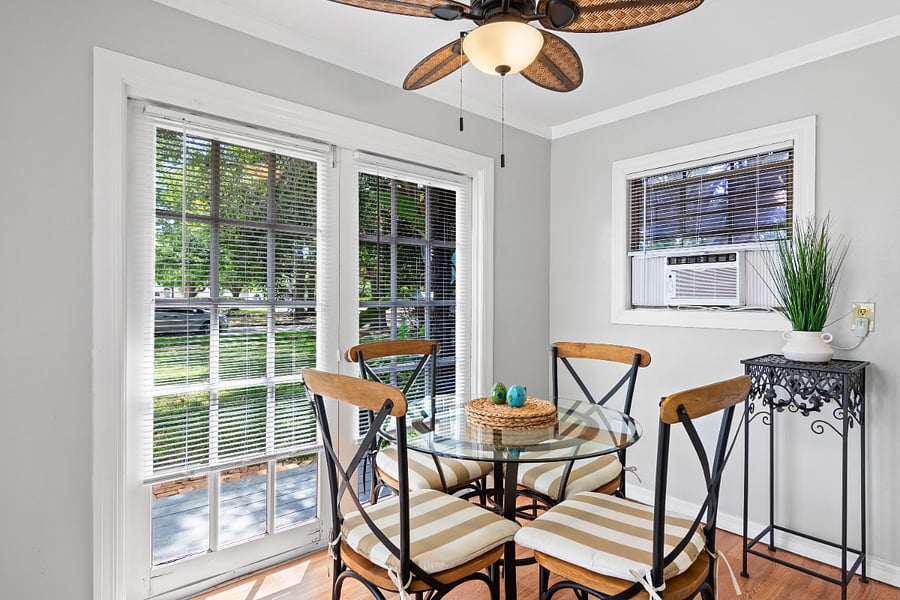 Dining room overlooks the front