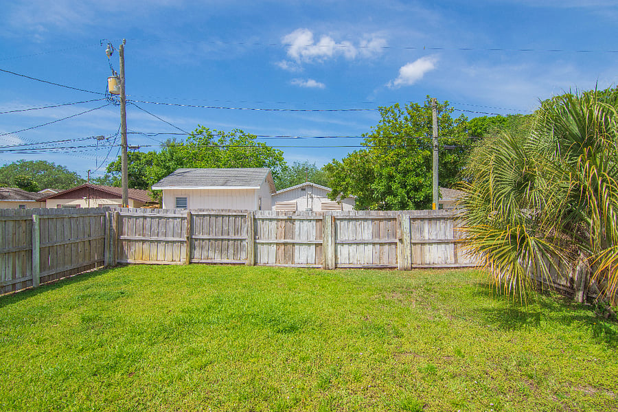 Fully fenced backyard