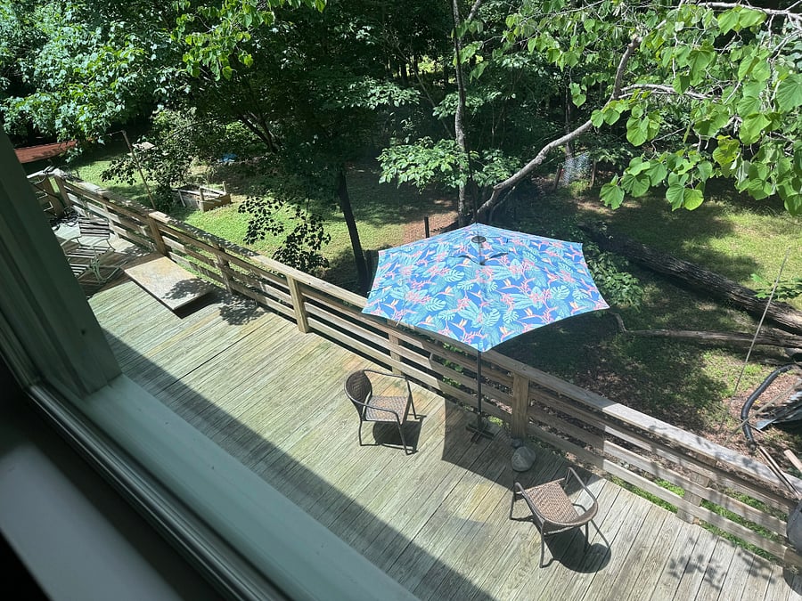 back deck available to tentants, view from BR3.