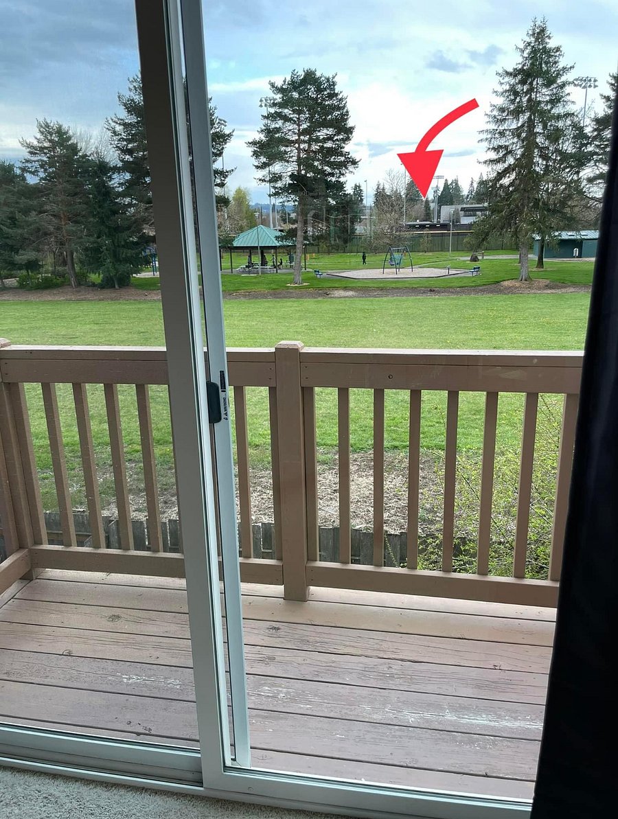 Arrow pointing to Pacific Baseball complex. Just beyond that is the football stadium (just emphasizing how close the house is to campus). 